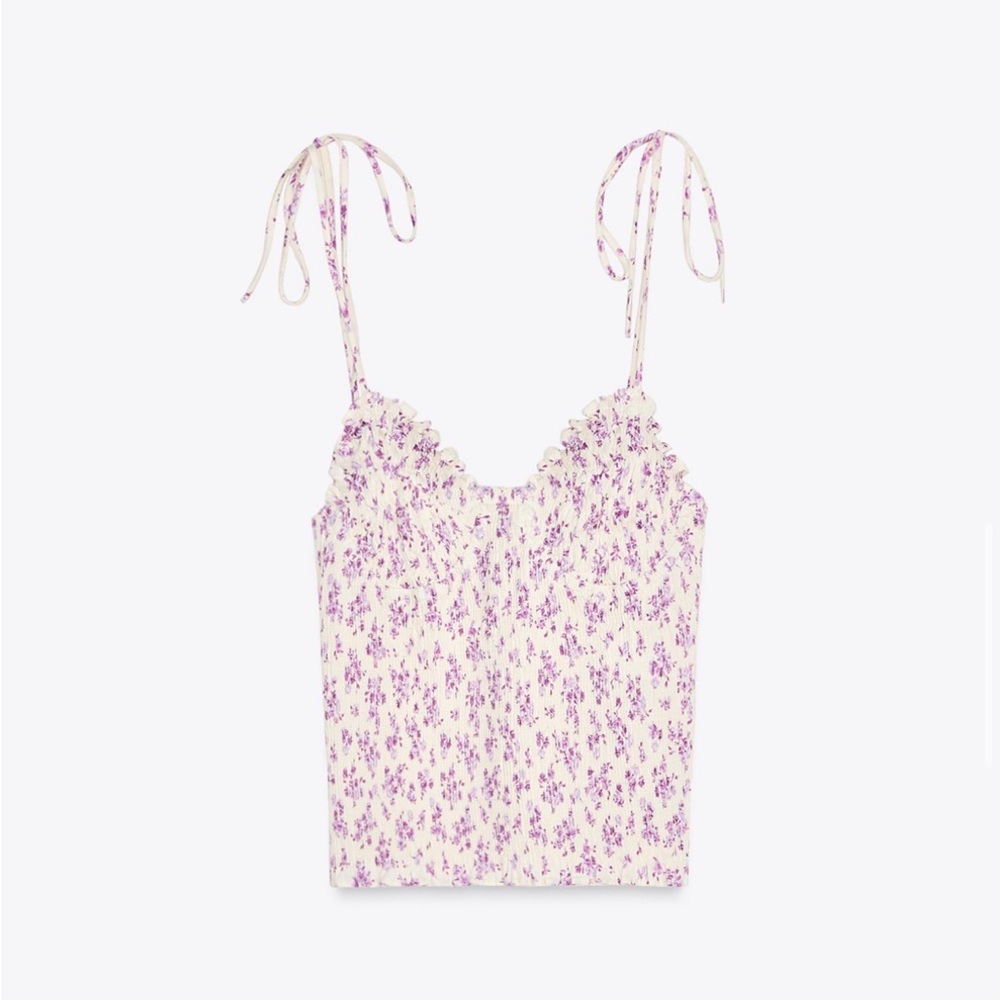 Zara Purple Floral Camisole Top